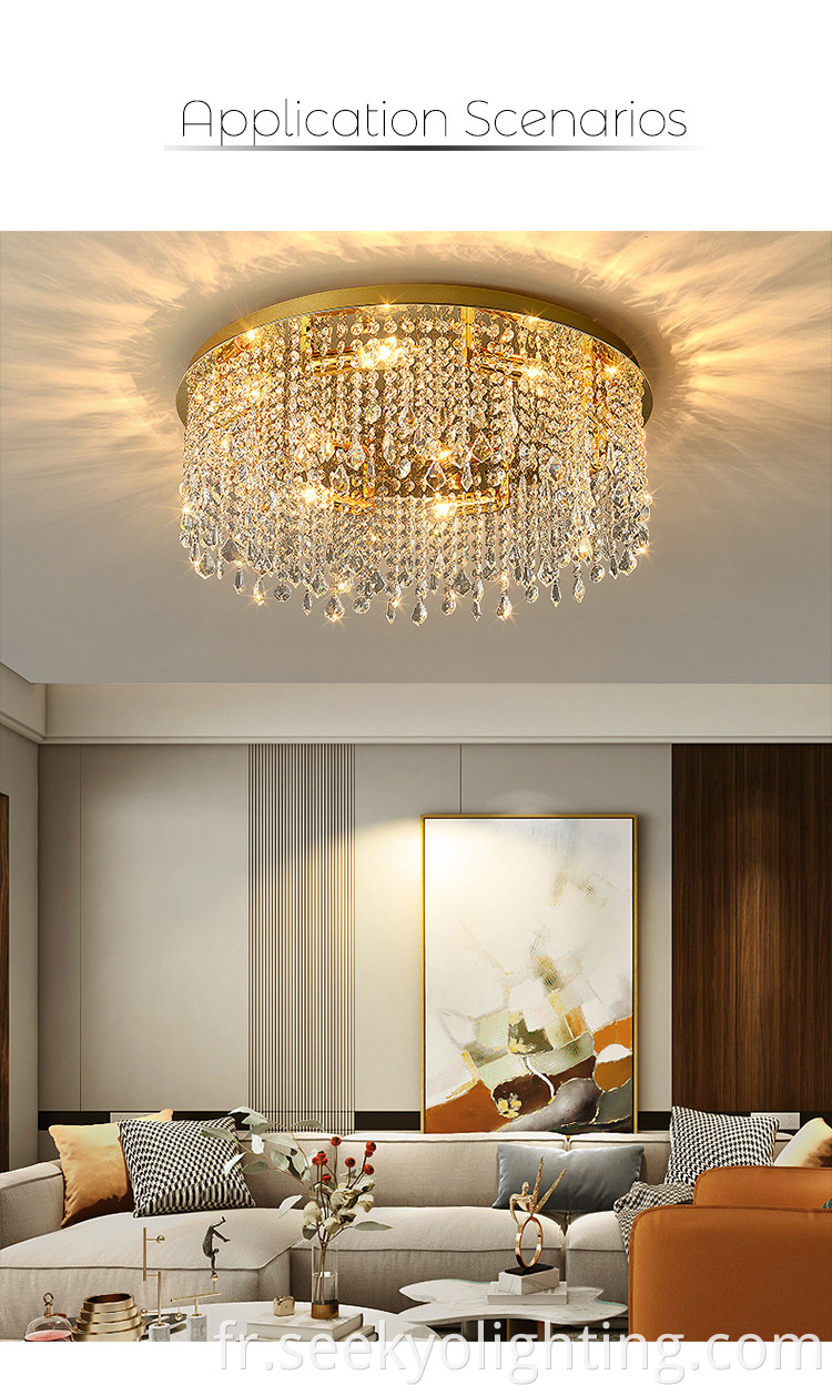 a golden ceiling canopy crystal pendant luxury ceiling lamp is a statement piece that exudes elegance and luxury. 